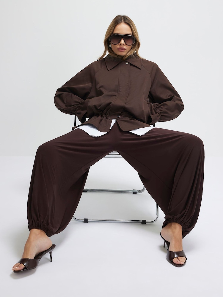 River Island Brown Drop Hem Casual Drawstring Jacket - Image 2 of 4