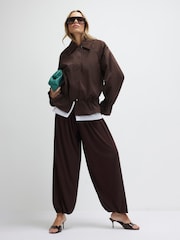 River Island Brown Drop Hem Casual Drawstring Jacket - Image 3 of 4