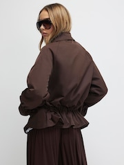 River Island Brown Drop Hem Casual Drawstring Jacket - Image 4 of 4