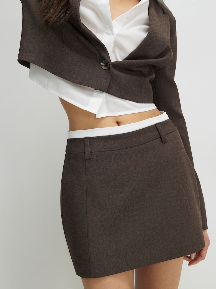 River Island Brown Hybrid Tailored Skort - Image 4 of 4