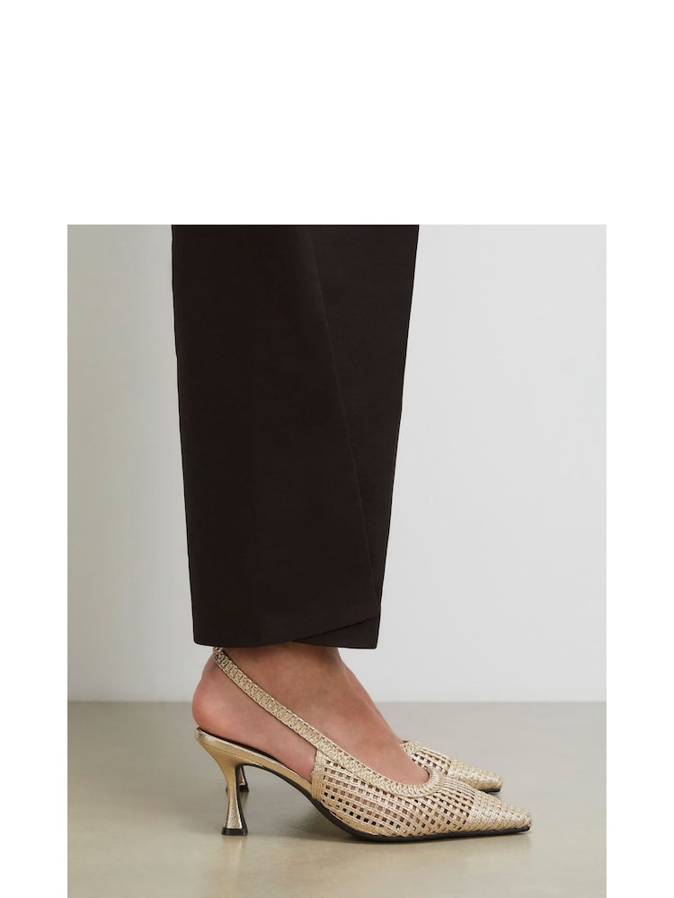 River Island Wide Fit Weave Slingback Heeled Court Shoes - תמונה 6 מתוך 6 River Island Wide Fit Weave Slingback Heeled Court Shoes - תמונה 6 מתוך 6