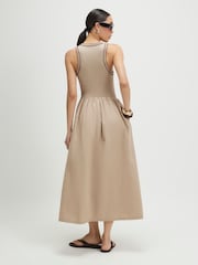 River Island Brown Sleeveless Whipstitch Maxi Dress - Image 2 of 4