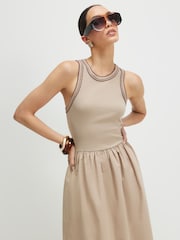 River Island Brown Sleeveless Whipstitch Maxi Dress - Image 3 of 4