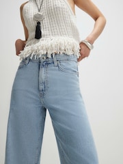 River Island Blue High Rise Wide Leg Jeans - Image 4 of 4