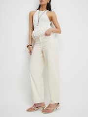 River Island Cream High Rise Barrel Leg Jeans - Image 2 of 4