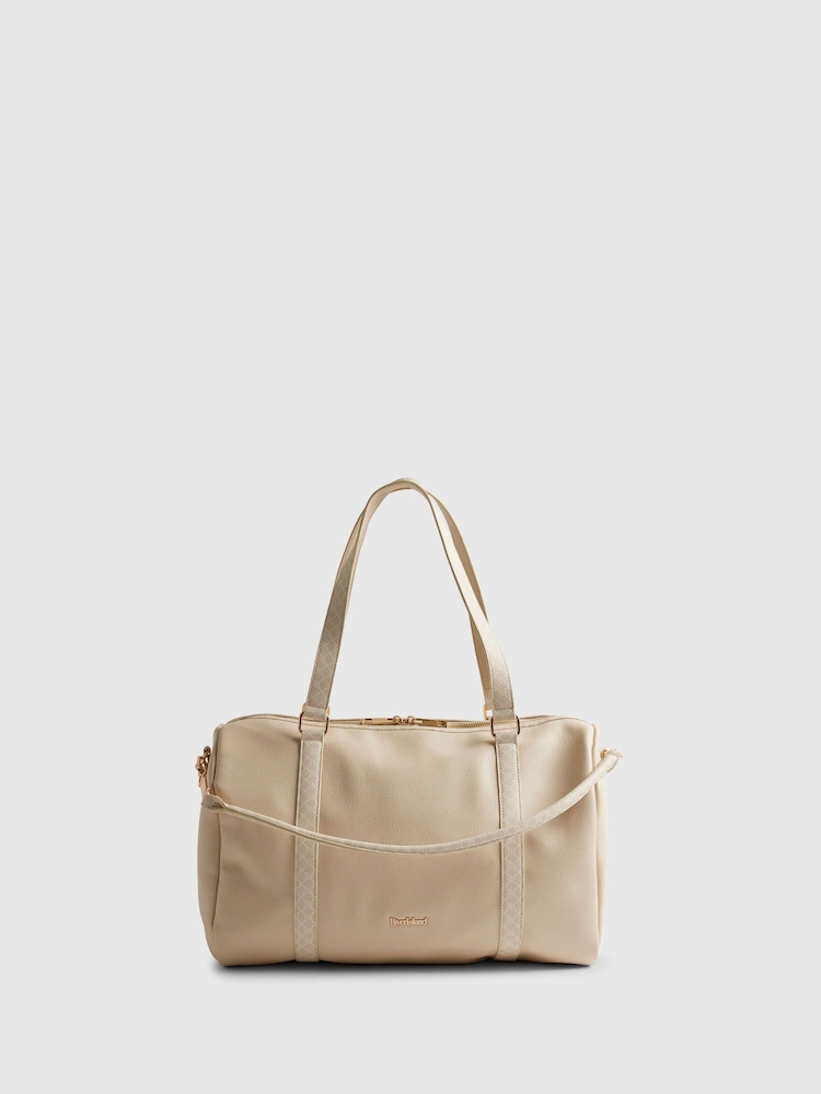 River Island Cream Monogram Trim Soft Holdall Bag - Image 2 of 6 River Island Cream Monogram Trim Soft Holdall Bag - Image 2 of 6