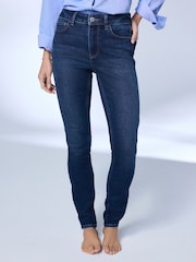 Dark Blue Mid Rise Super soft Stretch Skinny Jeans - Image 3 of 8