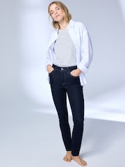 Indigo Blue Mid Rise Super soft Stretch Skinny Jeans - Image 1 of 8