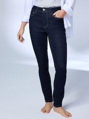 Indigo Blue Mid Rise Super soft Stretch Skinny Jeans - Image 3 of 8