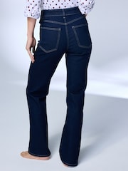 Indigo Rinse Blue Mid Rise Super Soft Stretch Bootcut Jeans - Image 4 of 8