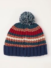 FatFace Stripe Stitch Bobble Hat - Imagen 2 de 3