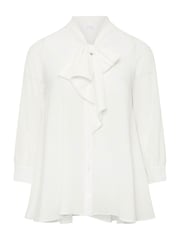 Yours Curve White Tie-Neck Gather Blouse - Image 5 of 5