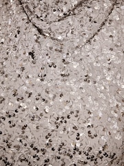 Lipsy Silver Sequin Cowl Neck Bodycon Maxi Dress - Image 6 of 6