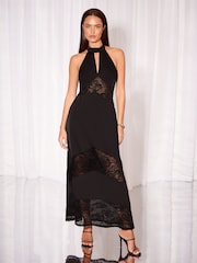 Lipsy Satin Lace Mix Maxi Dress - Bild 4 av 6