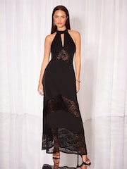 Lipsy Satin Lace Mix Maxi Dress - Bild 5 av 6