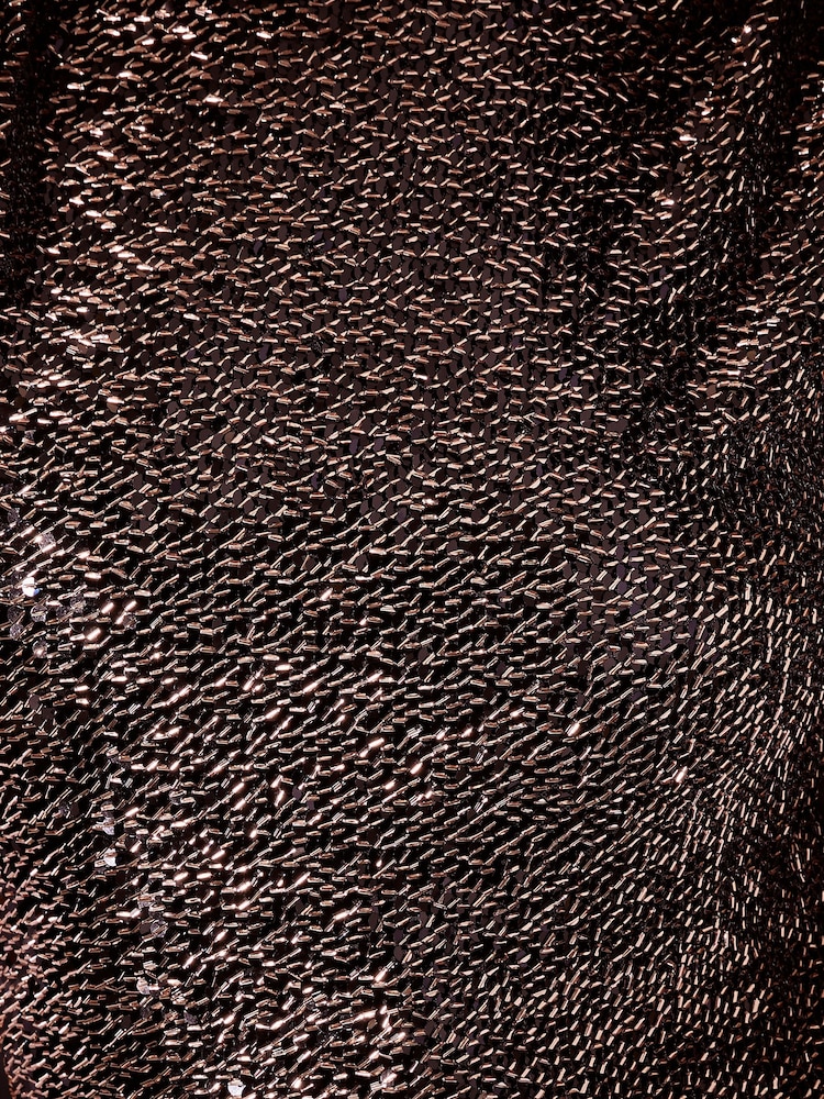Lipsy Bronze Premium Sequin Low Back Maxi Dress - Image 6 of 6