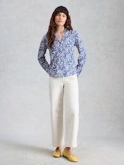 White Stuff Blue Annie Jersey Shirt - Image 4 of 6