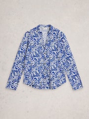 White Stuff Blue Annie Jersey Shirt - Image 5 of 6