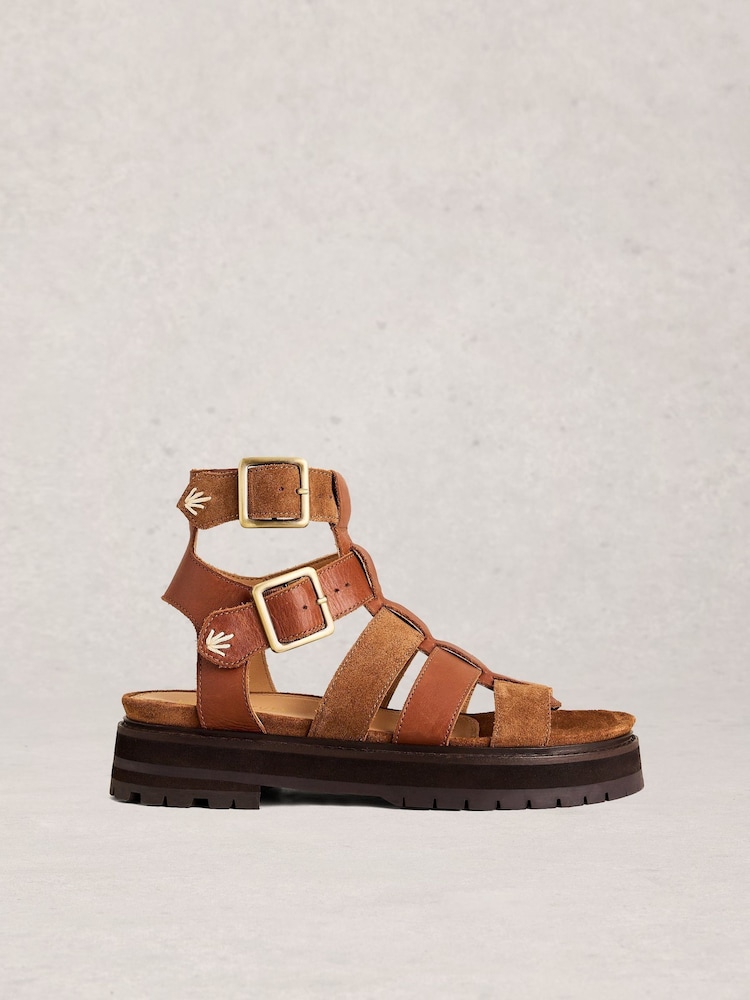 White Stuff Brown Alexa Gladiator Footbed Sandals - Image 1 of 4