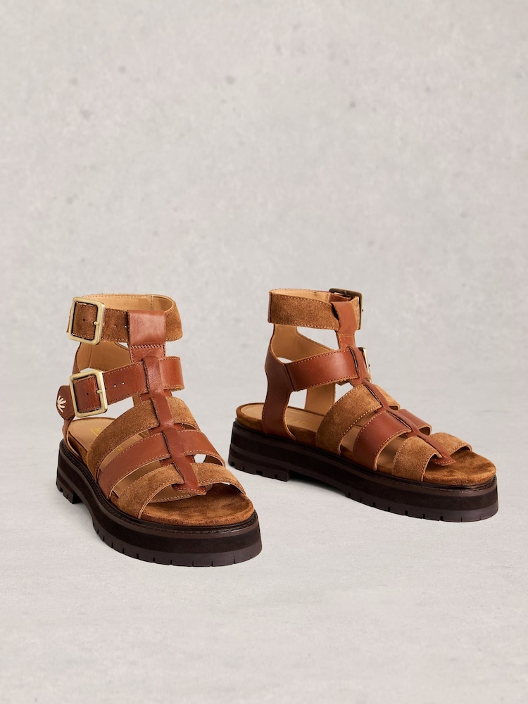 White Stuff Brown Alexa Gladiator Footbed Sandals - Image 2 of 4