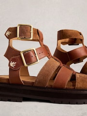 White Stuff Brown Alexa Gladiator Footbed Sandals - Image 4 of 4