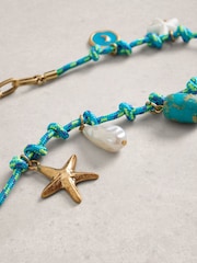 White Stuff Blue Ibiza Charm Cord Necklace - Image 2 of 2