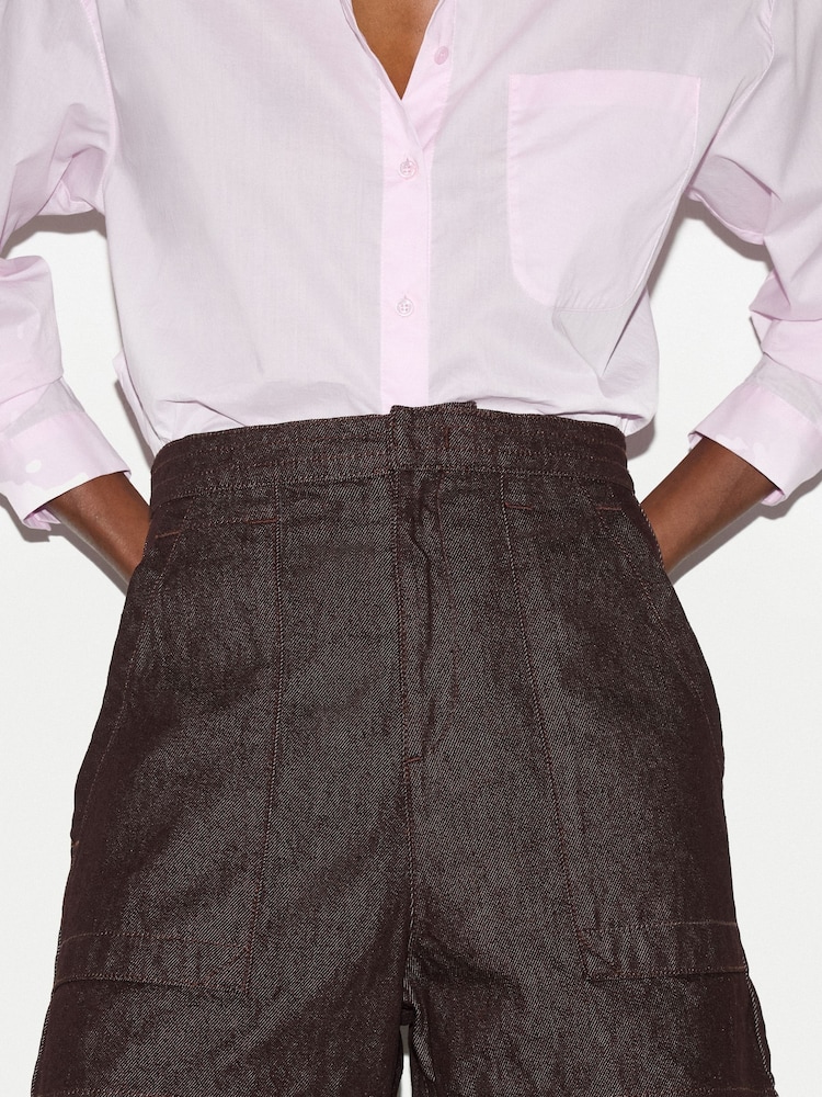Jigsaw Brown Denim Patch Pocket Shorts - Image 2 of 4