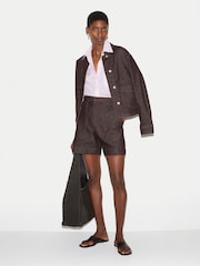 Jigsaw Brown Denim Patch Pocket Shorts - Image 3 of 4