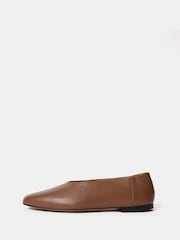 Jigsaw Natural Lola Leather Ballerinas - Image 3 of 6
