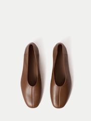 Jigsaw Natural Lola Leather Ballerinas - Image 4 of 6