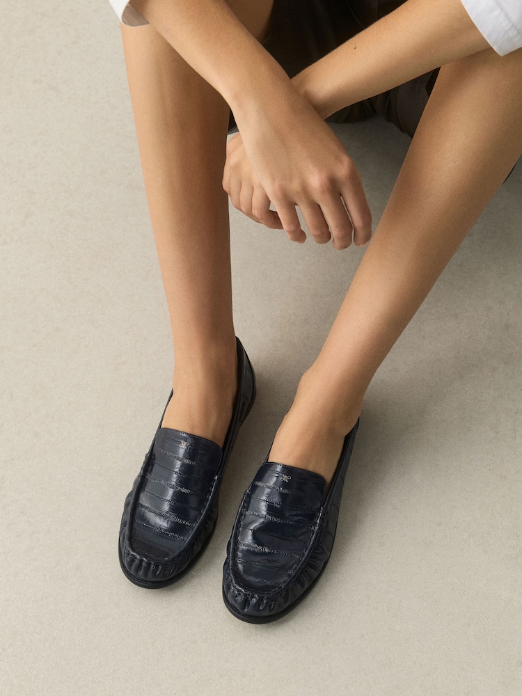 Marinen - Forever Comfort® skinnloafers med rund tå - Bilde 1 av 10 Marinen - Forever Comfort® skinnloafers med rund tå - Bilde 1 av 10