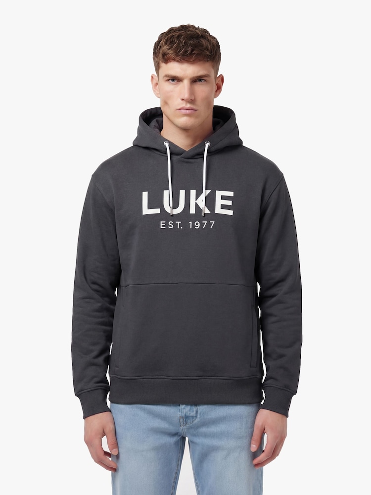 Luke 1977 Grey Grand Charcoal Hoodie - Image 2 of 6
