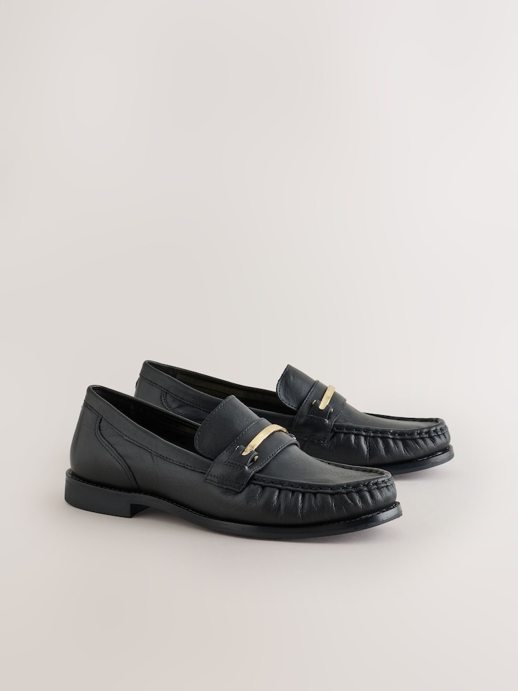 Black Forever Comfort® Leather Trim Detail Loafers - Image 2 of 5 Black Forever Comfort® Leather Trim Detail Loafers - Image 2 of 5