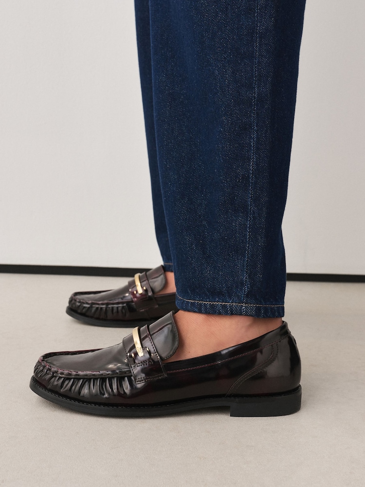 Burgundy Red Forever Comfort® Leather Trim Detail Loafers - Image 2 of 9 Burgundy Red Forever Comfort® Leather Trim Detail Loafers - Image 2 of 9