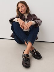 Burgundy Red Forever Comfort® Leather Trim Detail Loafers - Image 3 of 9