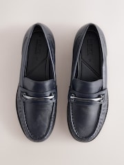 Navy Forever Comfort® Leather Trim Detail Loafers - Image 1 of 9