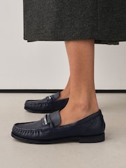 Navy Forever Comfort® Leather Trim Detail Loafers - Image 3 of 9