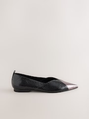 Black Forever Comfort® Point Spliced Ballet Flats - Image 2 of 4