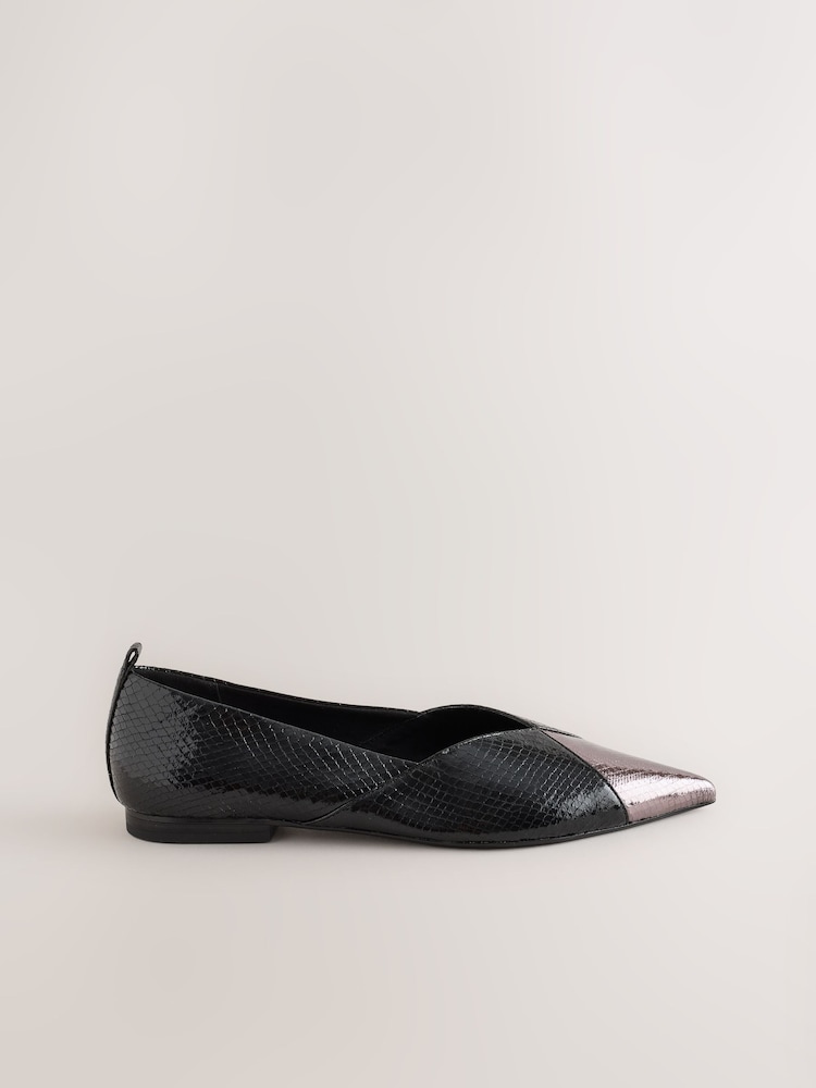 Black Forever Comfort® Point Spliced Ballet Flats - Image 2 of 4 Black Forever Comfort® Point Spliced Ballet Flats - Image 2 of 4