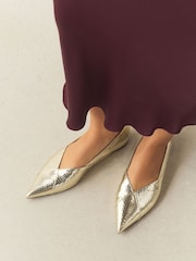 Gold Forever Comfort® Point Spliced Ballet Flats - Image 2 of 9