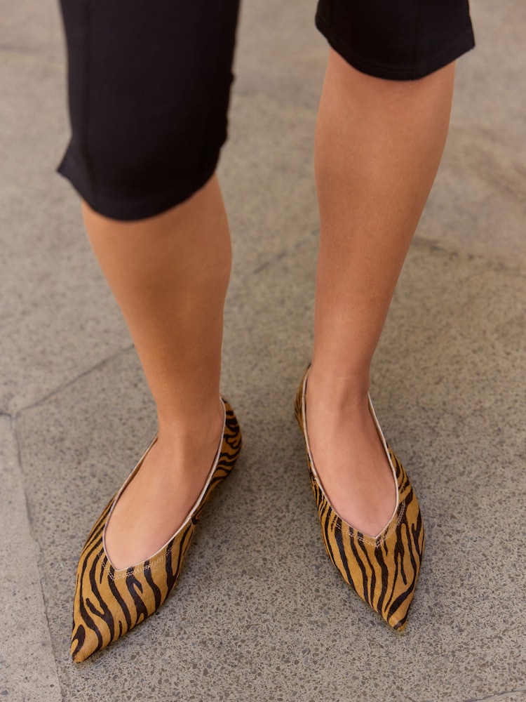 Tiger N. Premium Leather High Cut Pointed Flats - Image 1 of 4