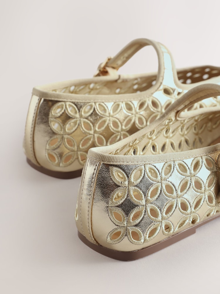 Gold Standard Fit Forever Comfort® Broderie Mary Janes Shoes - Image 4 of 4 Gold Standard Fit Forever Comfort® Broderie Mary Janes Shoes - Image 4 of 4