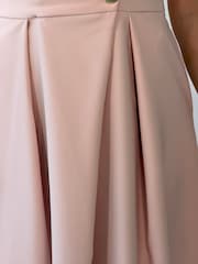 Girl In Mind Pink Cameron Collared Tailored Gold Button Shirt Dress - Image 5 of 5