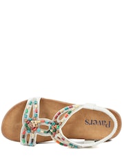 Pavers White Elasticated Embellished Slingback Sandals - Image 5 of 5