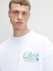 River Island White Oversized Tennis Club Paris T-Shirt - Image 4 of 4