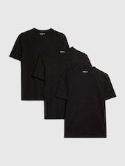 River Island Black Muscle Fit T-Shirts 3 Pack - Image 1 of 6