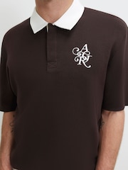 River Island Brown Regular Fit Compact Rugby Shirt - Image 2 of 4