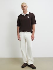River Island Brown Regular Fit Compact Rugby Shirt - Image 3 of 4