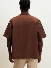 River Island Brown Boxy Fit Lace Revere Shirt - Image 2 of 4