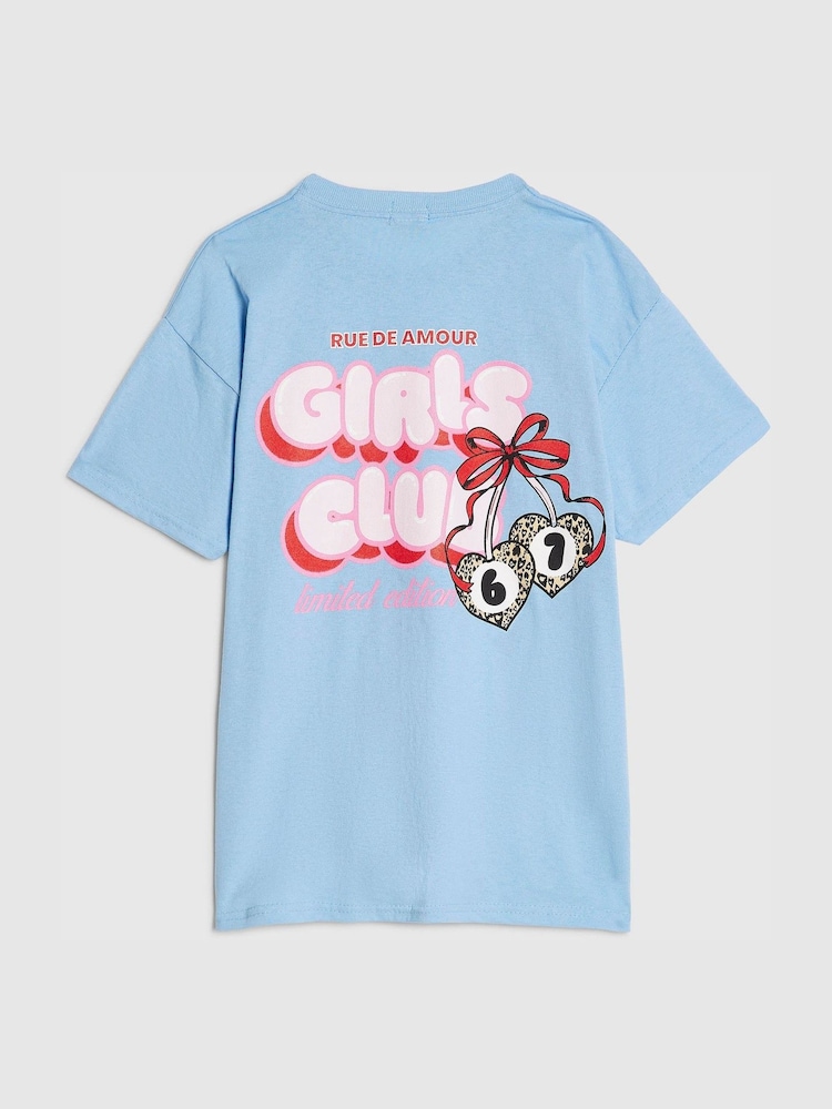 River Island Blue Girls Club T-Shirt - Image 1 of 4